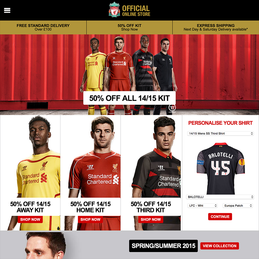 liverpool kit shop